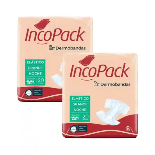 Incopack Elastic Absorbent Night Absorbent Large Size , Pack 2, 160 Pcs.
