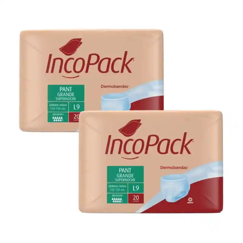 Incopack Absorbent Pant Pant Supernight Large Size, Pack 2, 160 Pcs.