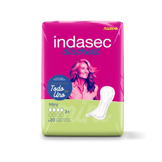 Indasec Discreet Incontinence Pad Mini , 20 pieces