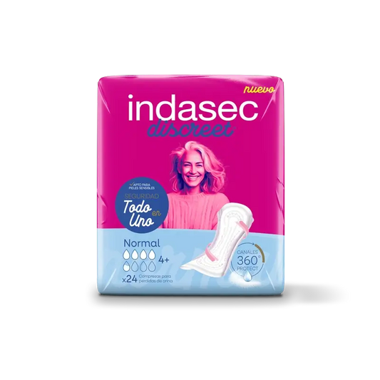 Indasec Discreet Normal Incontinence Pad , 24 units