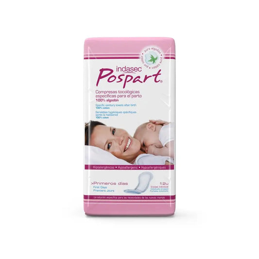 Indasec Pospart First Days Cotton Pads , 12 units