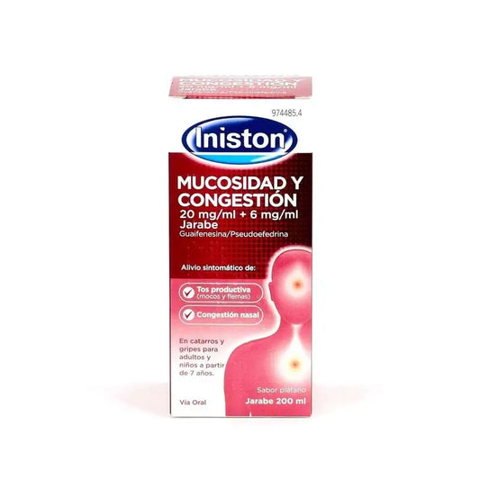 Iniston Mucus and Congestion 20 Mg/ ml + 6 Mg/ ml Syrup, 200 ml