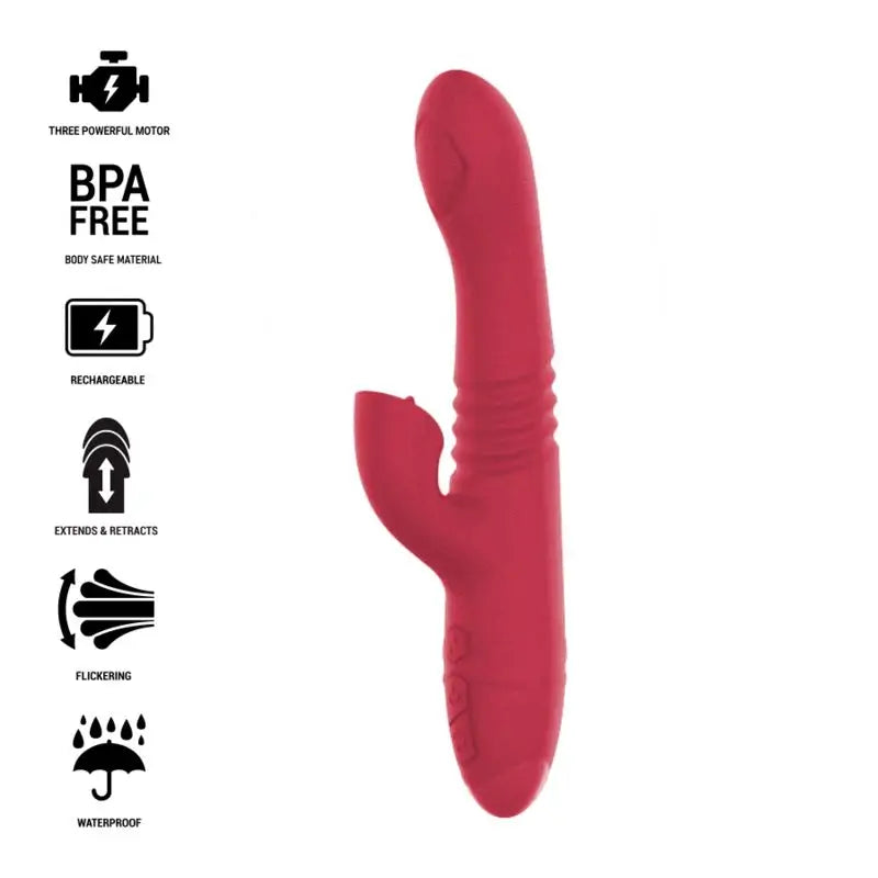 Intense Dua Up & Down Rechargeable Multifunction Vibrator With Red Tongue