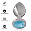 Intense Anal Plug Metal Aluminium With Blue Crystal Size M