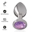 Intense Anal Plug Metal Aluminium With Violet Crystal Size L