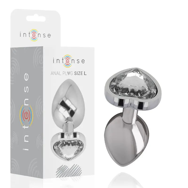 Intense Anal Plug Metal Aluminium Aluminium Heart White Size L