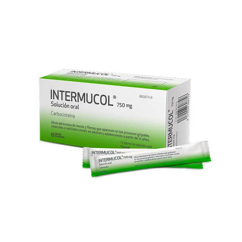 Intermucol 750 mg 12 sachets Oral Solution 15 ml