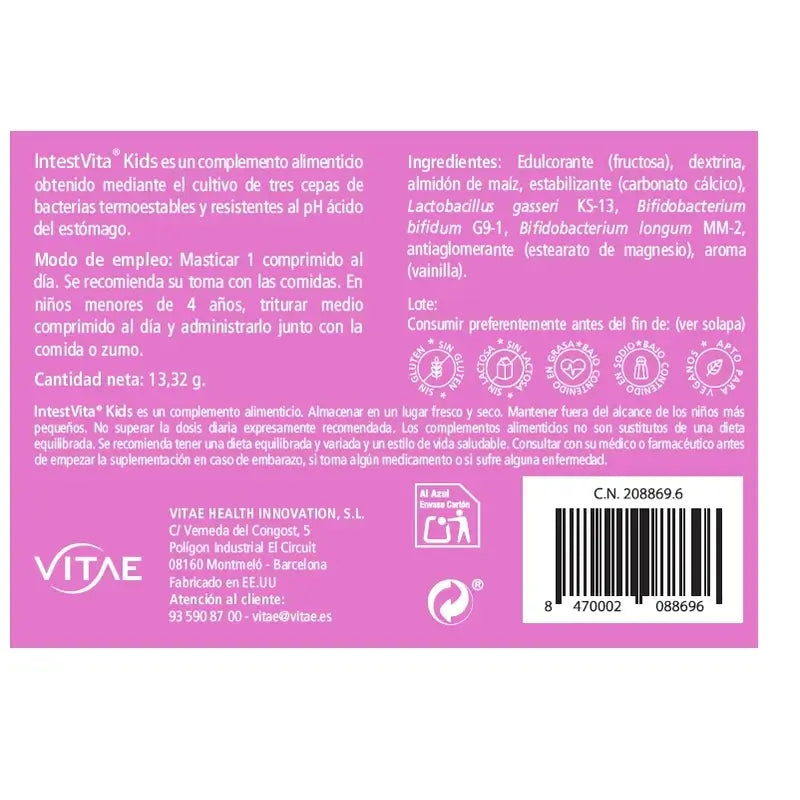 IntestVita Kids 30 tablets – With probiotics