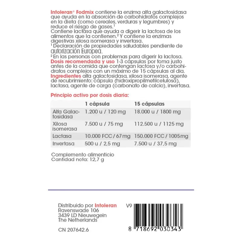 Intoleran Food supplement Quatrase 10,000, 36 capsules