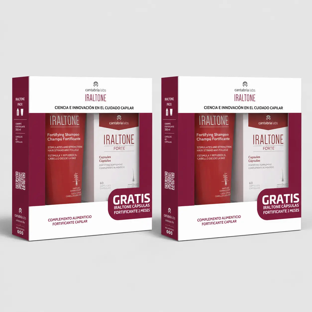 Iraltone Forte Capsules + Minitalla Fortifying Shampoo 75 Ml Gift Pack 2