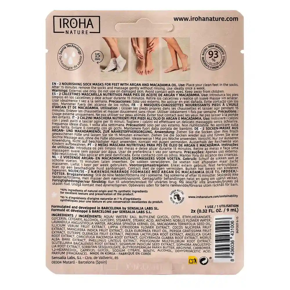 Iroha Nature Body Nourishing Mask Socks, 20 Ml