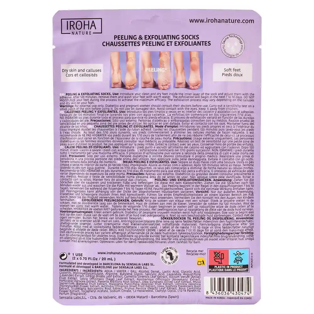 Iroha Nature Corporal Socks Peeling & Exfoliating Mask & Scrub, 20 Ml