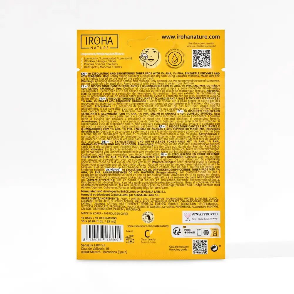 Iroha Nature Exfoliating Toning Discs, 10 pcs.