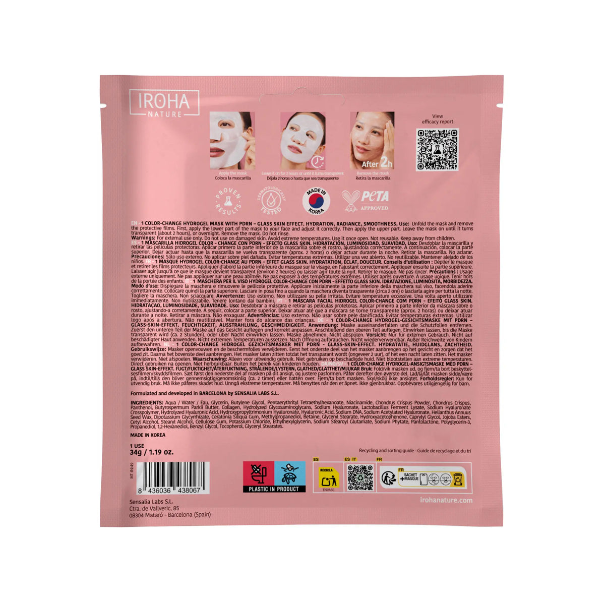 Iroha Nature Iroha Nature Glass Skin Hydrogel Mask With Pdrn, 1 gr