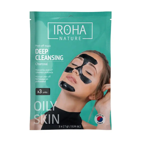 Iroha Nature Peel Off Deep Cleansing Charcoal Mask, 3 pieces, 1 gram