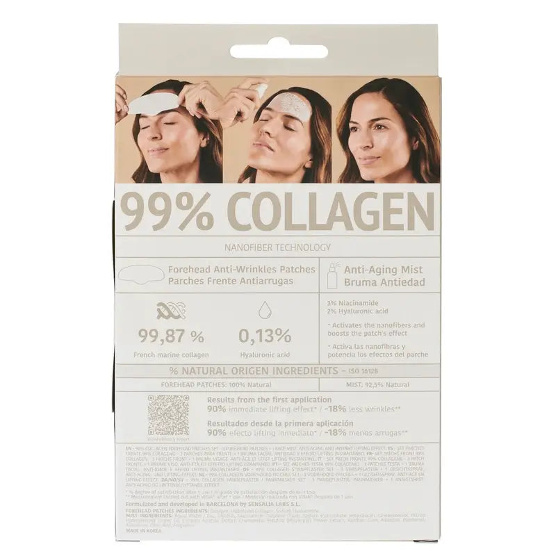 Iroha Nature Forehead Patches 99% Collagen (3 pcs + 1 Mist) , 3 pairs