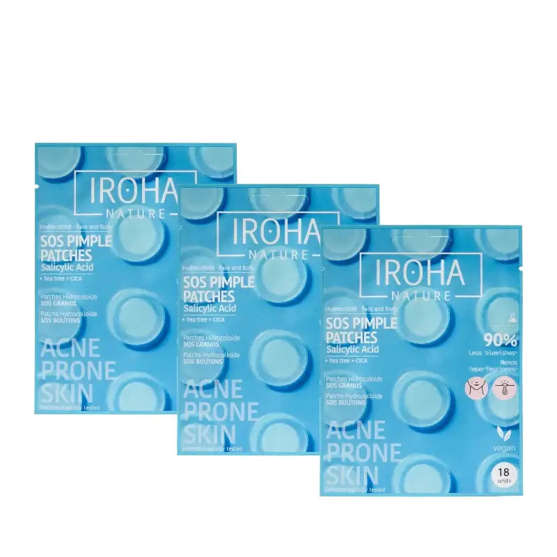 Iroha Nature SOS Pimple Patches with Salicylic Acid – Pack of 3