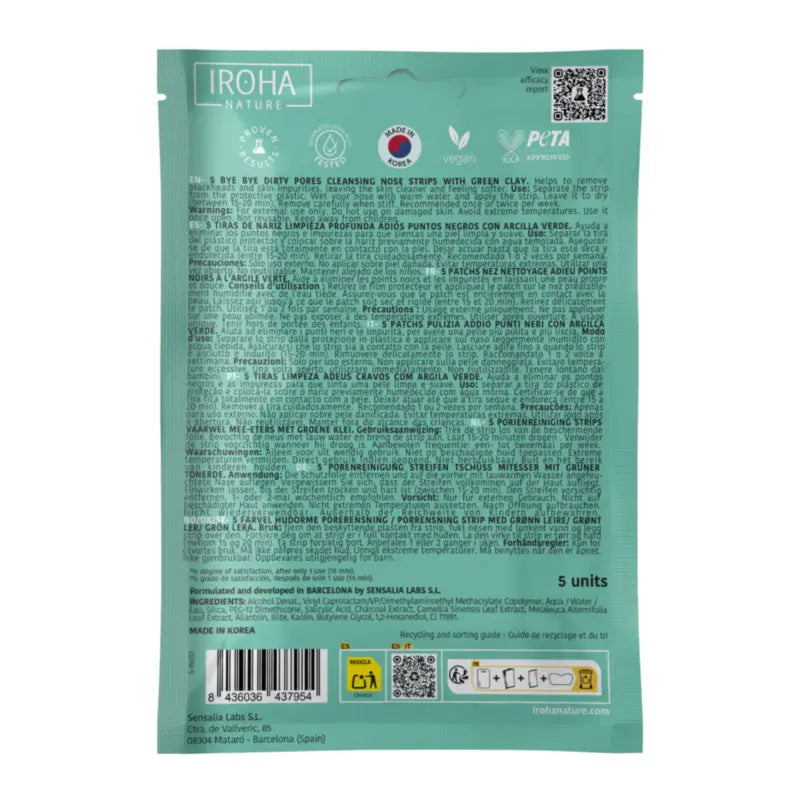 IROHA NATURE BYE BYE Dirty Pores Nose Strips – Deep Cleansing (5 pcs)