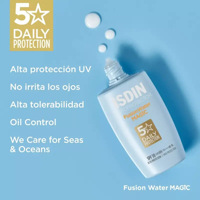 Isdin Fusion Water Magic Solar and Facial SPF 50+, 2 x 50 ml