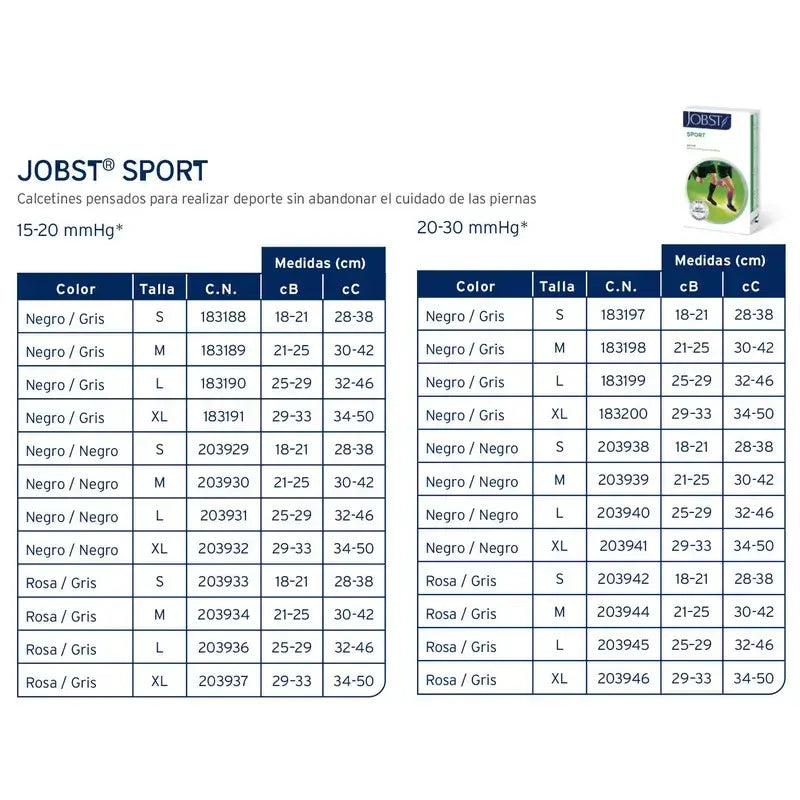 Jobst Sport Socks, Black, 15-20 Mmhg