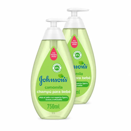 Johnson's Baby Chamomile Shampoo, for daily use, cleanses and softens, sulphate-free, for the whole family, pack of 2 x 750ml