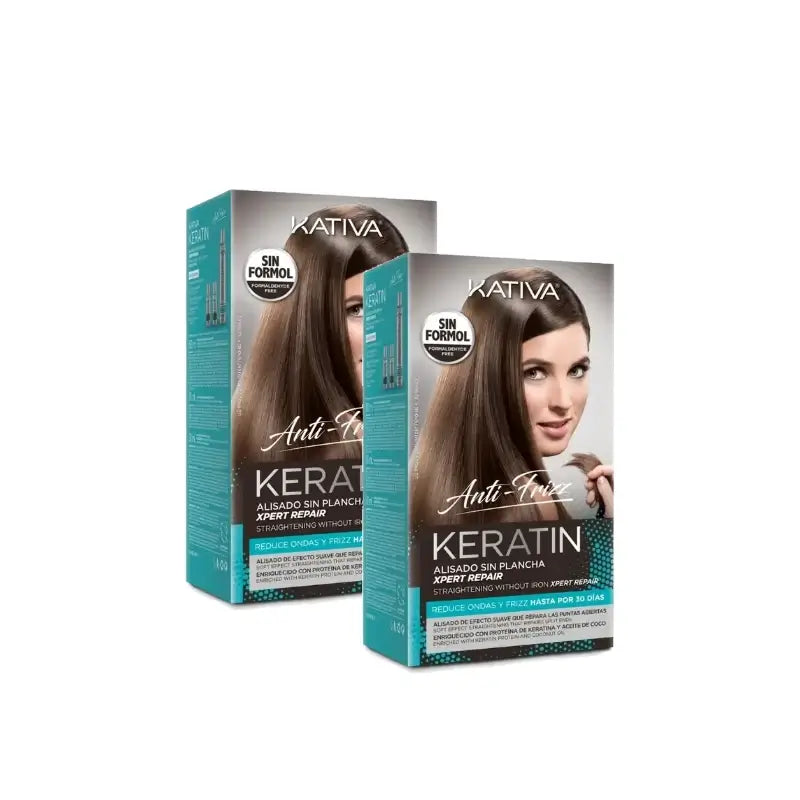 Kativa Keratin Iron-Free Straightening Treatment Xpert Repair, pack of 2