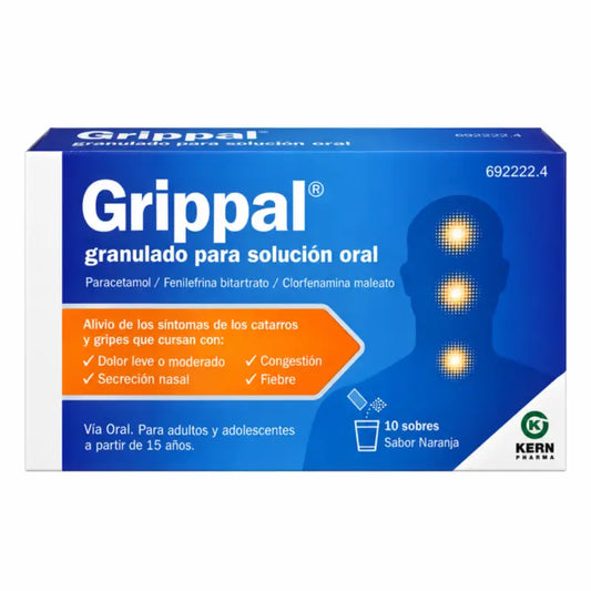 Grippal Oral Solution Orange Flavour 10 sachets Granules