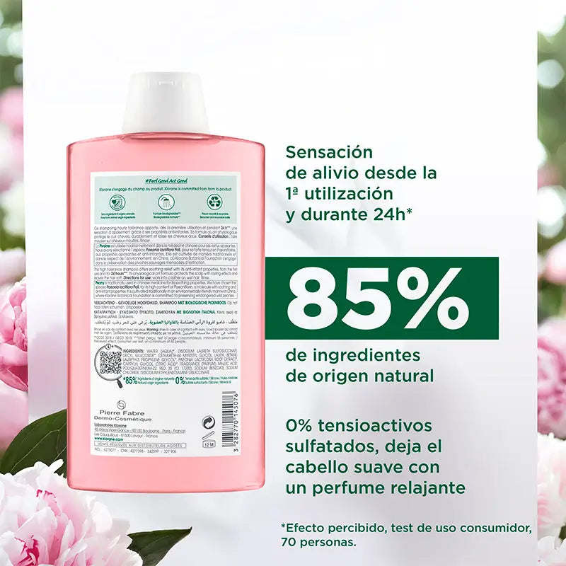 Klorane Organic Peony Shampoo 400 ml