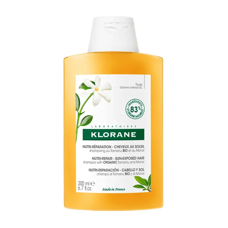 Klorane Nourishing Shampoo for Hair Exposed to the Sun With Tamanu Bio And Monoi, 200 ml