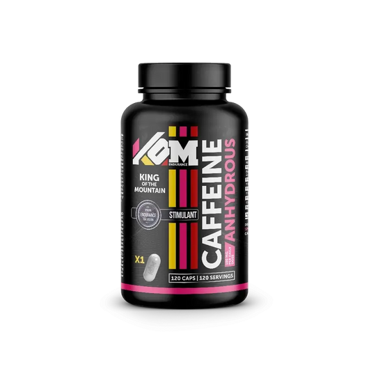 Kom Endurance Sports Nutrition Supplement, bottle of 120 caffeine capsules