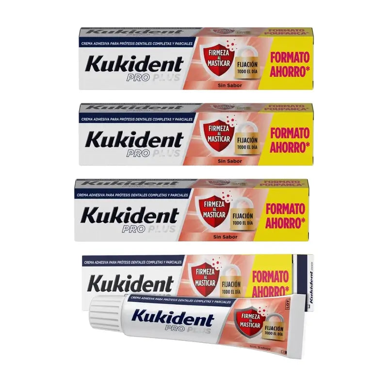 Kukident Quadruple Pro Plus Firmness When Chewing, 4 x 57 Gr