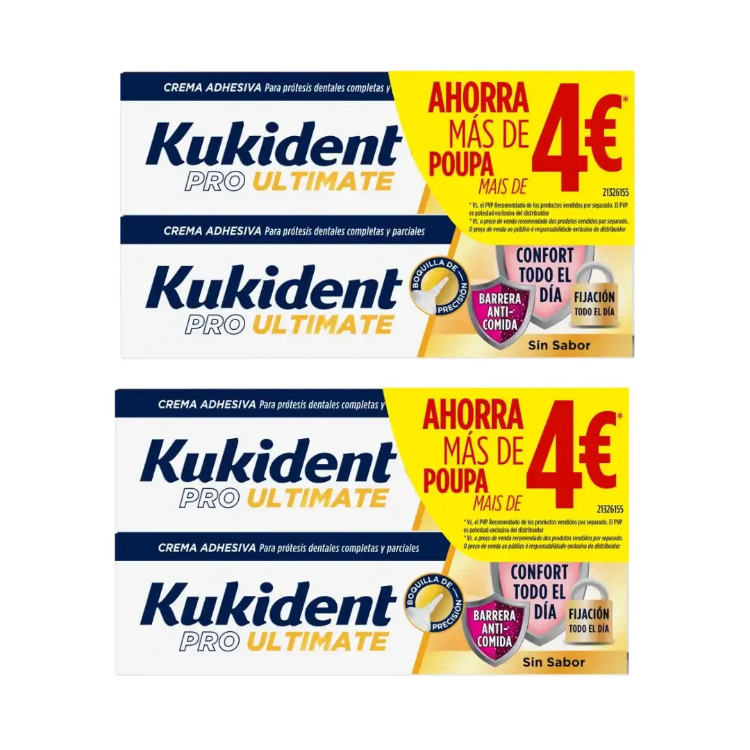 Kukident Pro Ultimate Denture Adhesive Cream, Savings Pack, 4X40 Gr