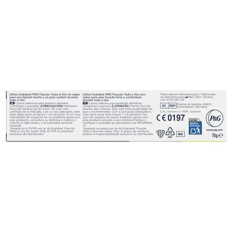 Kukident Triplo Pro Complete Adhesive Cream For Dentures, Neutral 3 x 70 Gr
