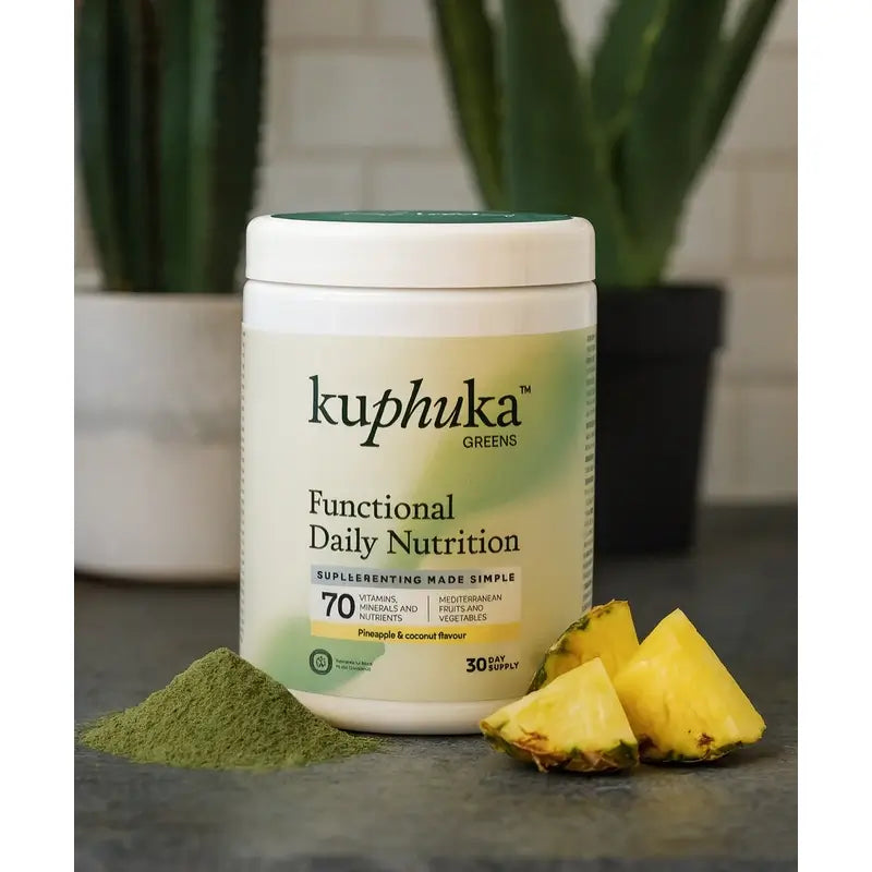 Kuphuka Greens Nutritional Supplement 100% Natural & Holistic Pineapple & Coconut, 411 grams