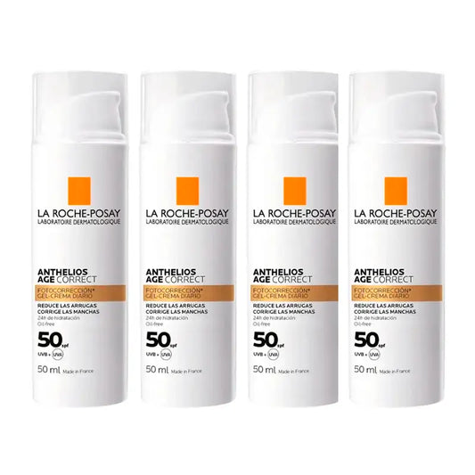 La Roche Posay Anthelios Age Correct SPF50 Gel-Cream, Pack 4 x 50 ml