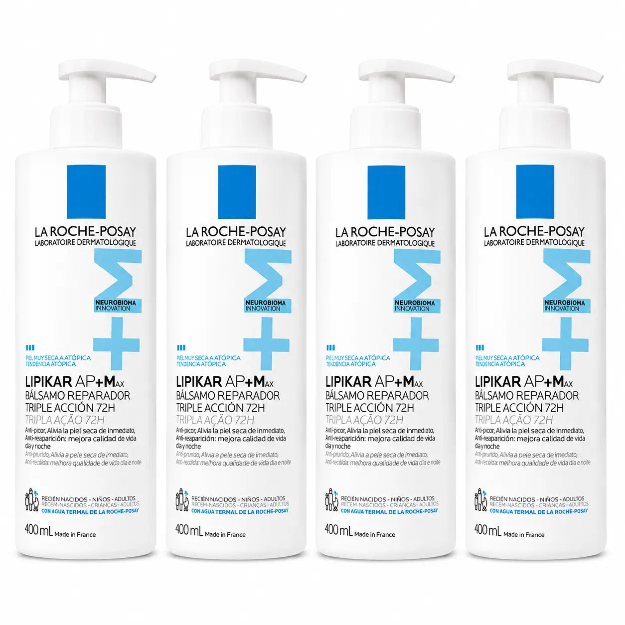 La Roche Posay Lipikar Baume Ap+M, Pack 4 x 400 ml