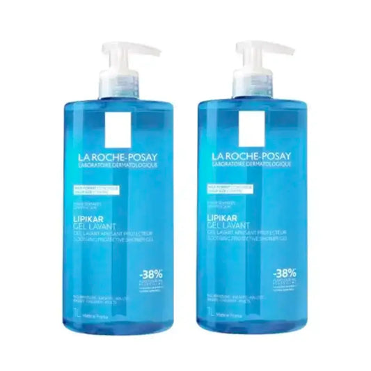 La Roche Posay Lipikar Physiological Shower Gel Suitable for Sensitive and Dry Skin , Pack 2 x 1000 ml