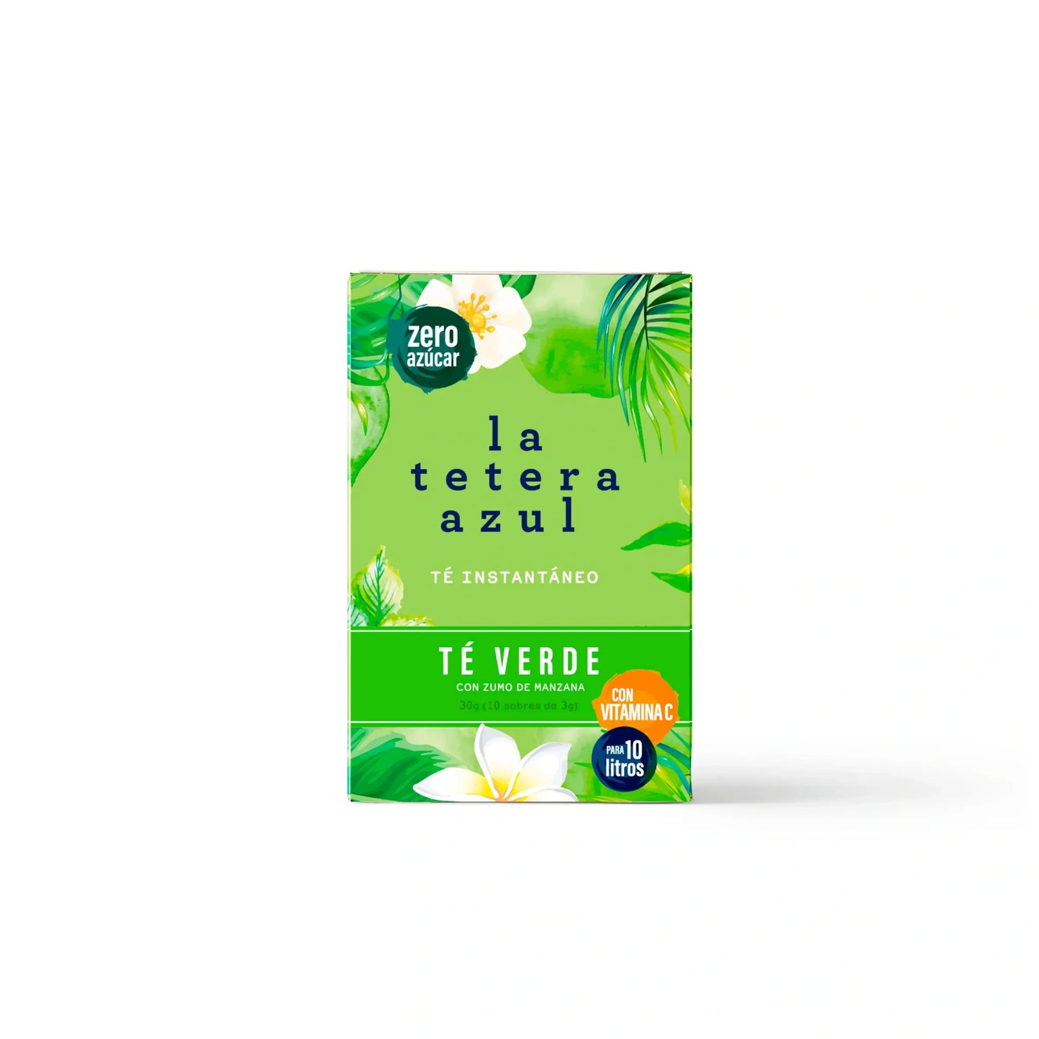 La Tetera Azul Cold Green Tea Apple Flavour. Cold Infusion Powder, box of 10 sachets.