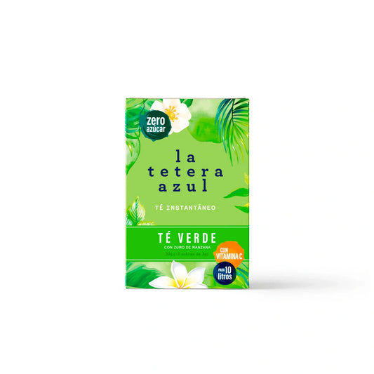 La Tetera Azul Cold Green Tea Apple Flavour. Cold Infusion Powder, box of 10 sachets.
