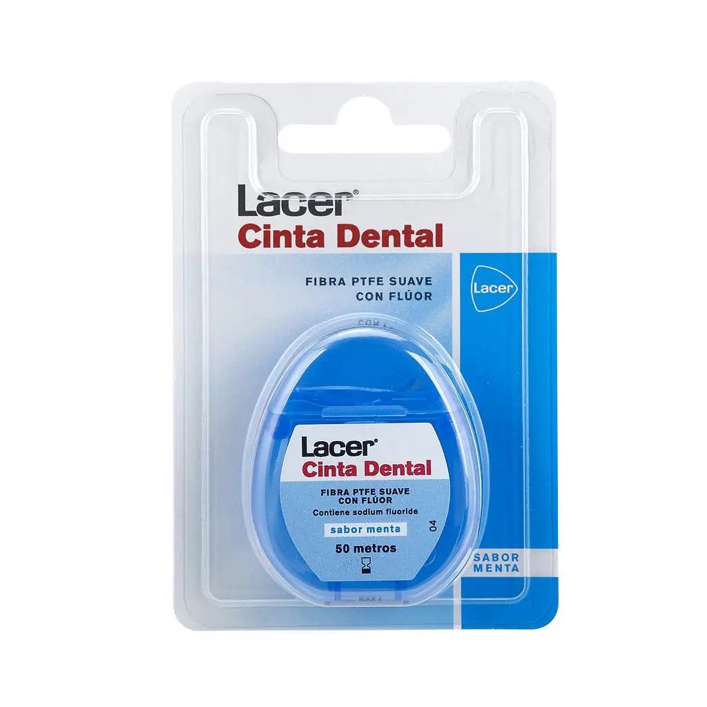 Lacer Dental Tape with Fluoride, Mint Flavour 50 M