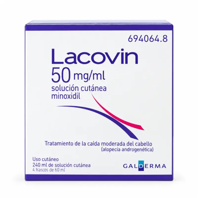 Lacovin 50 mg/ ml Minoxidil Cutaneous Solution 4 Vials x 60 ml