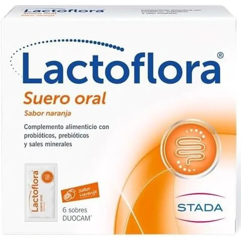 Lactoflora Oral Serum With Probiotics, Prebiotics And Mineral Salts Orange Flavour , 6 sachets