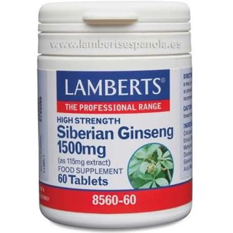 Lamberts Siberian Ginseng 1.500Mg. 60 Tablets