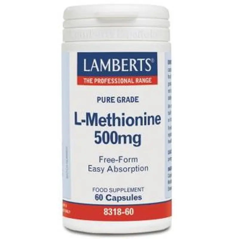 Lamberts L-Methionine 500 Mg. 60 Capsules