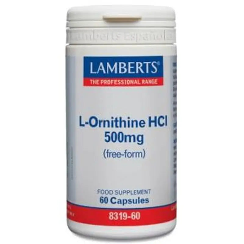 Lamberts L-Ornithine Hcl 500 Mg. 60 Capsules