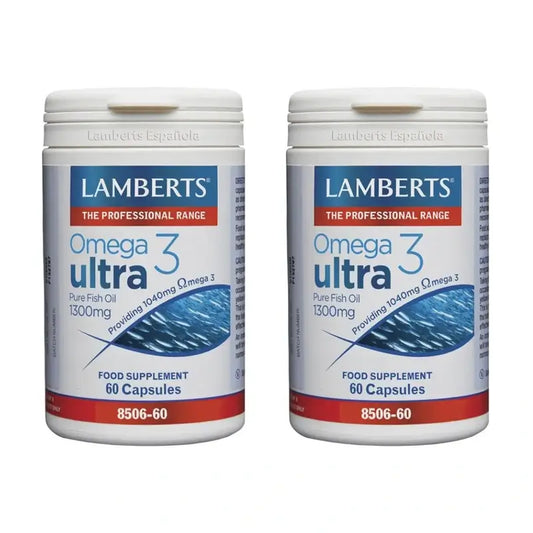 Lamberts Omega 3 Ultra Pure Fish Oil, 2X60 Capsules