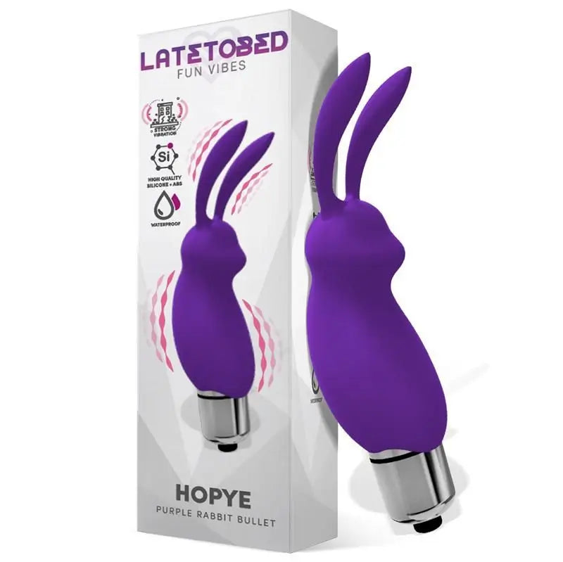 Latetobed Hopye Purple Silicone Bunny Vibrating Bala Vibrating Bullet