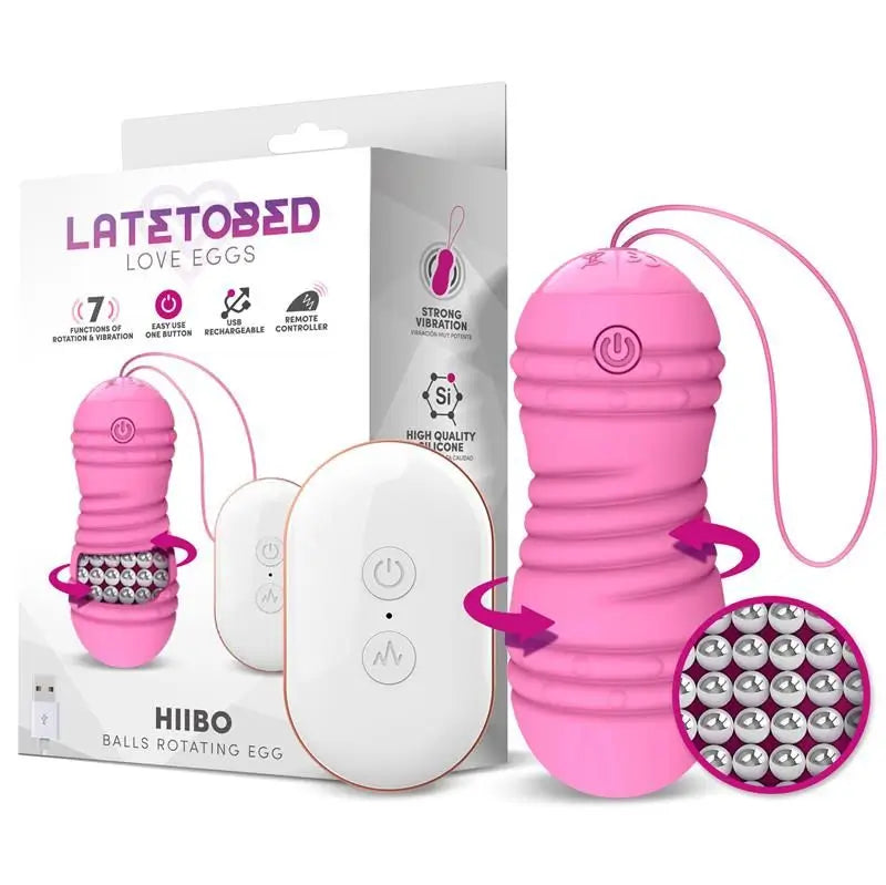 Latetobed Vibrating Egg With Rotating Remote Control Usb Silicone Pink