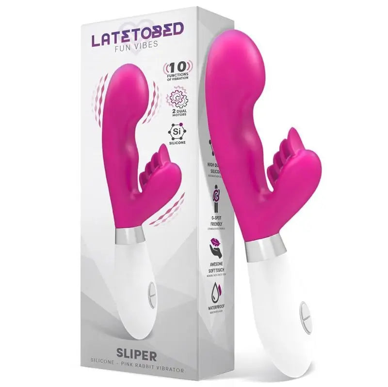 Latetobed Sliper Pink Silicone Bunny Vibrator