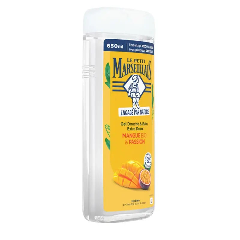 Le Petit Marseillais Extra Gentle Shower Gel with Organic Mango and Passion Fruit, 650 ml